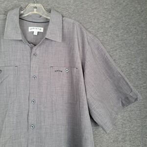 Orvis Shirt Men XXL Gray Button Down Short Sleeve Fishing Hiking Tech